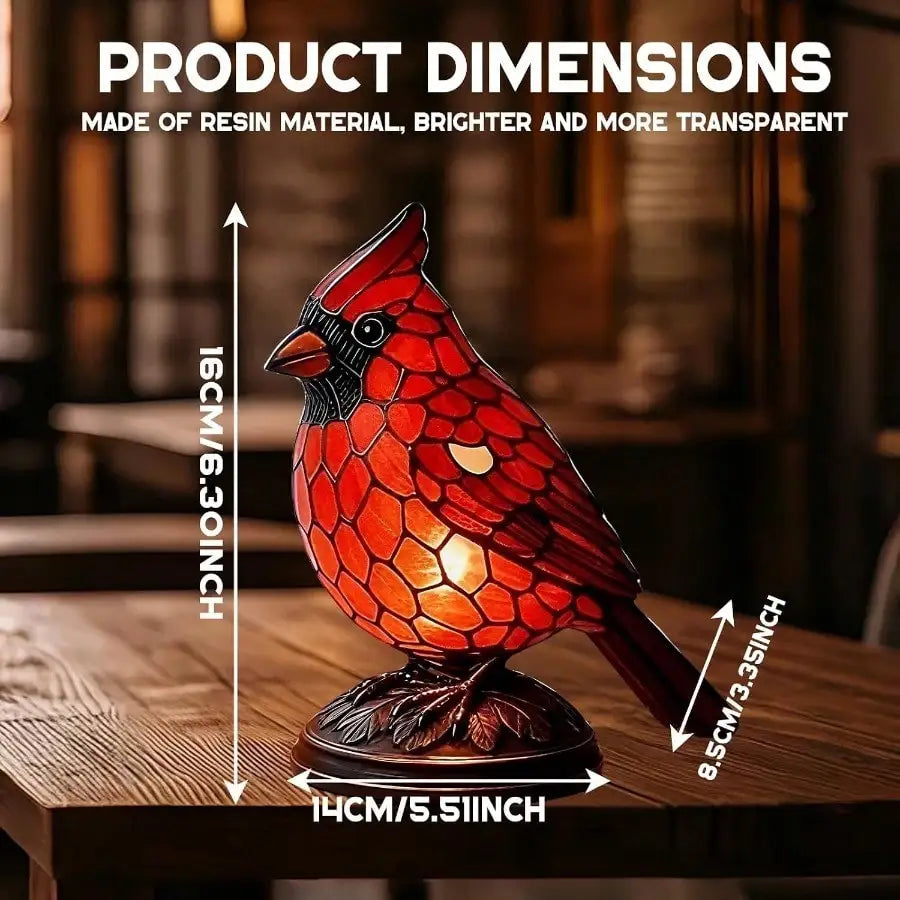 Resin Cardinal Bird Night Light Decorative Desk Lamp for Home