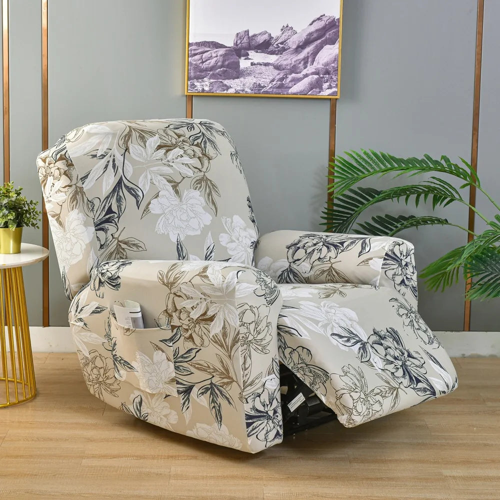 All-Inclusive Recliner Slipcover With Pockets 4-Piece