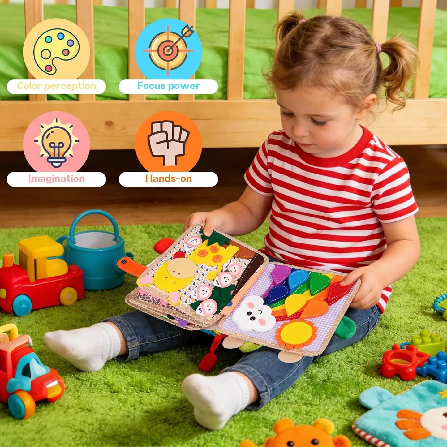Felt Learning Board For Toddlers Alphabet Numbers Shapes Weather Travel