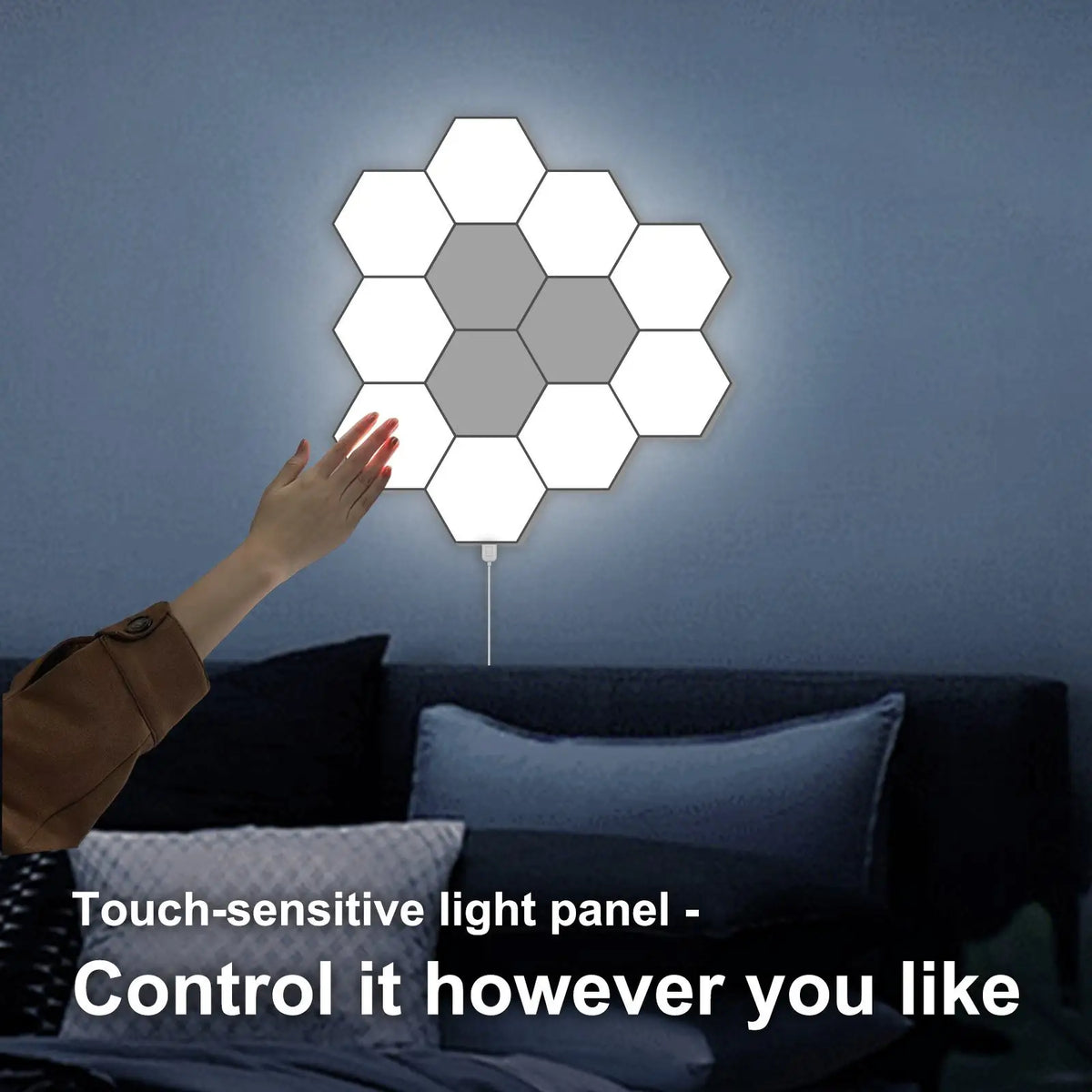 Fivemi Modular Hexagon LED Wall Lights With Touch Control