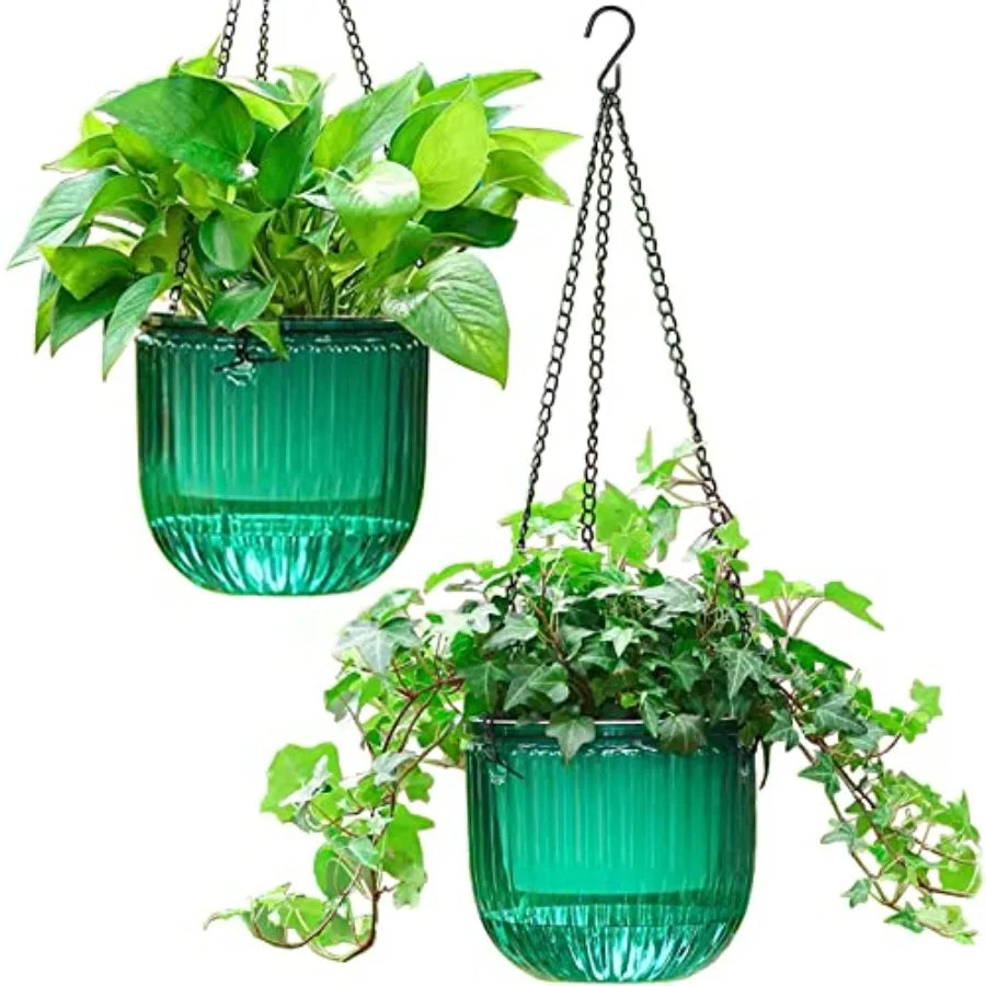 Self Watering Hanging Planters Pack Indoor Outdoor With Hooks