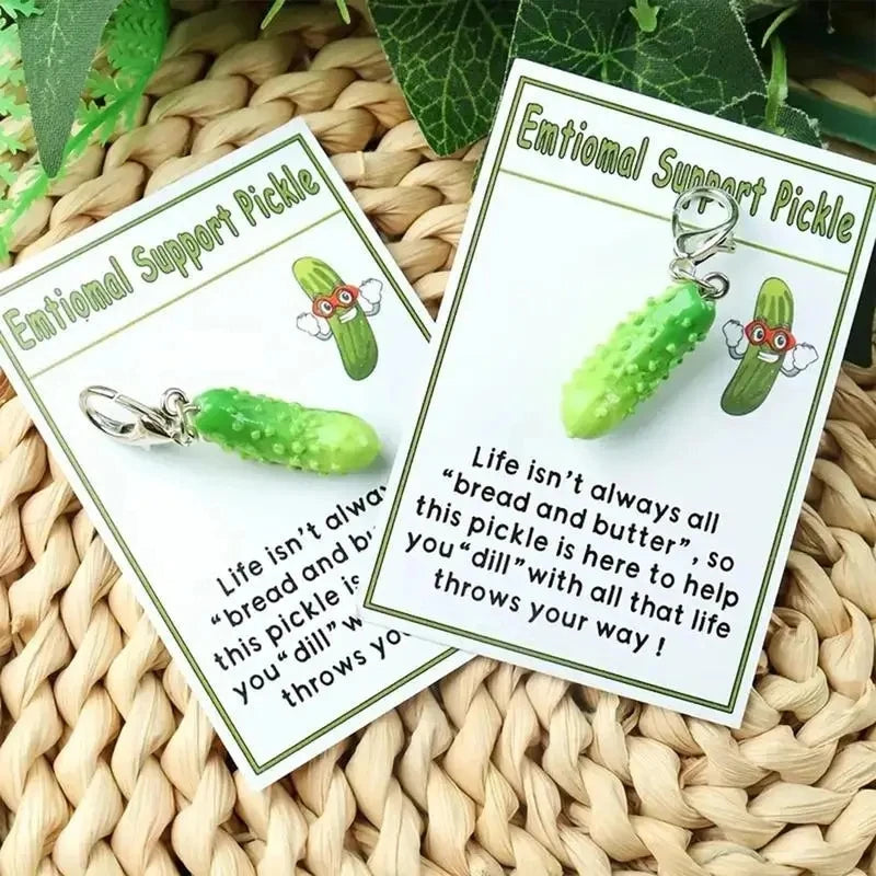 Cucumber Shaped Food Keychain Cute Vegetable Pendant