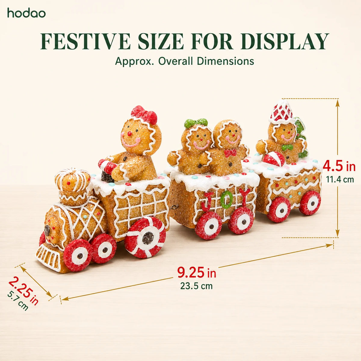 Hodao Resin Gingerbread Christmas Train Holiday Decoration