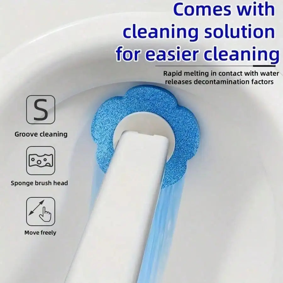 Toilet Brush With Wall Mount Holder Set Long Handle Flexible Cleaning Brush