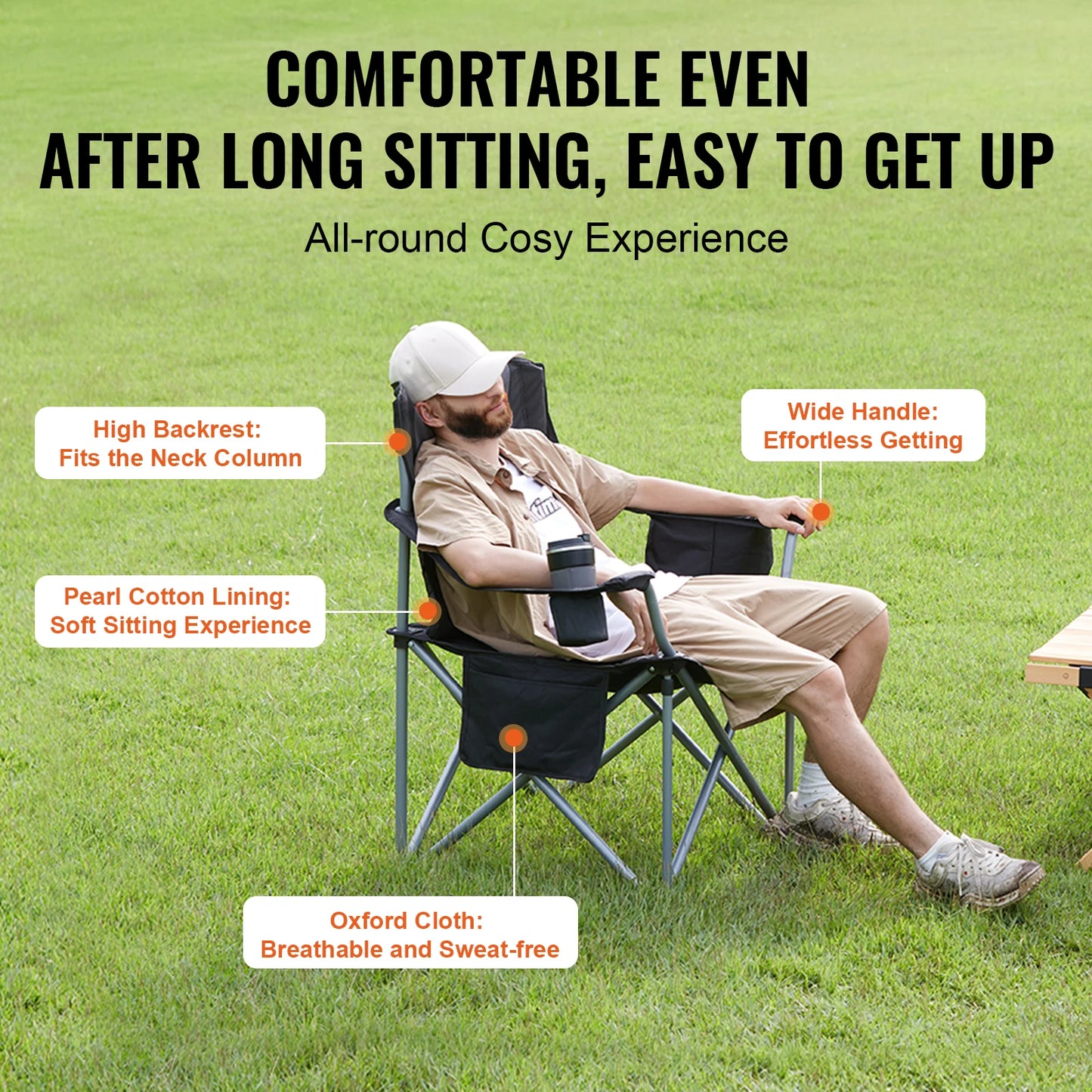 SucceBuy Outdoor Camping Chair Ultralight Folding Seat for Travel