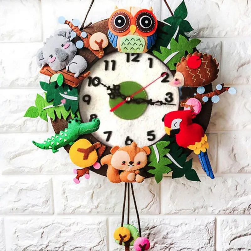 DIY Handmade Felt Wall Clock Marine Design For Home Decor