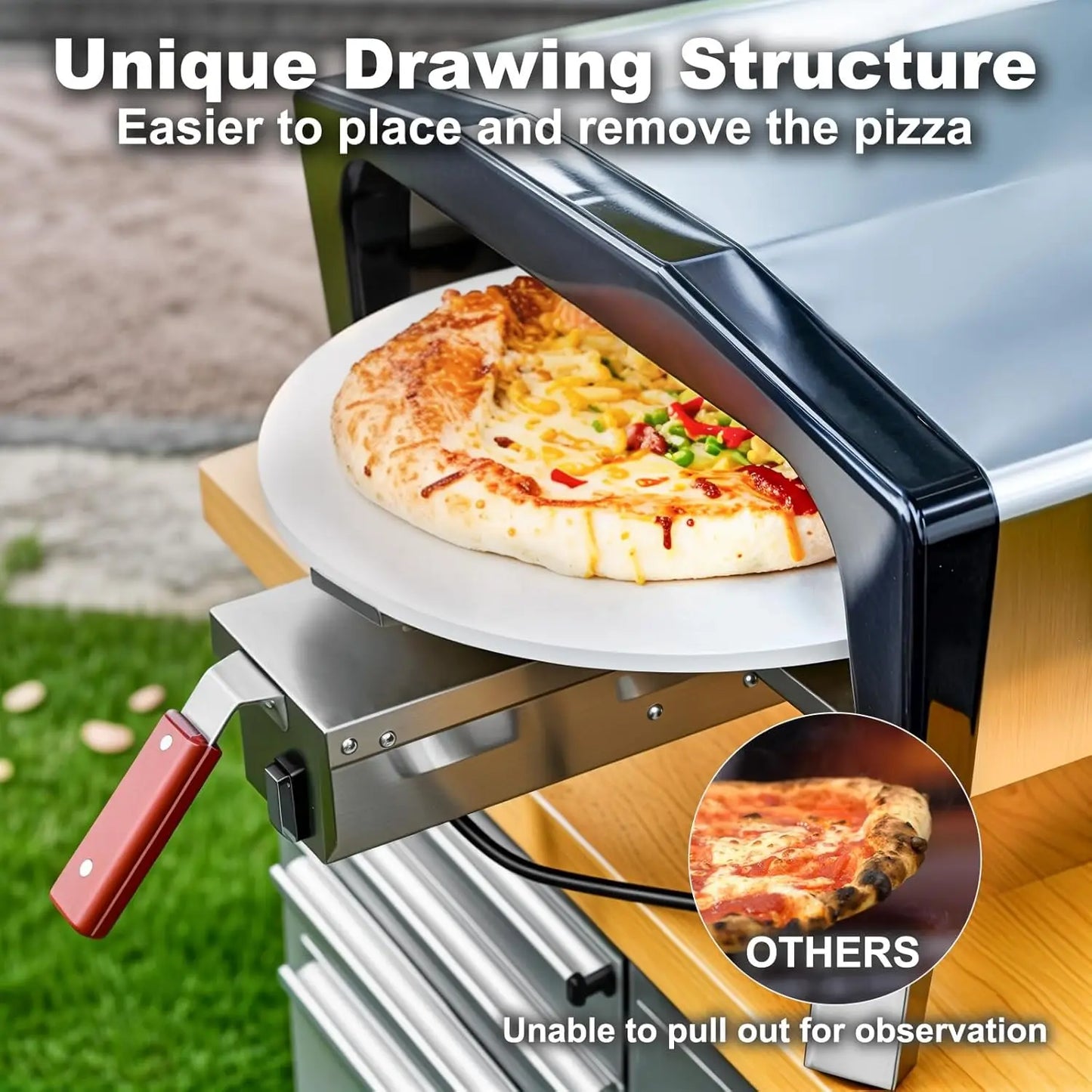 Outdoor Gas Pizza Oven With Rotating Stone And Carry Bag