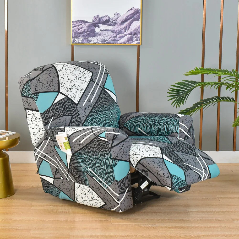 All-Inclusive Recliner Slipcover With Pockets 4-Piece