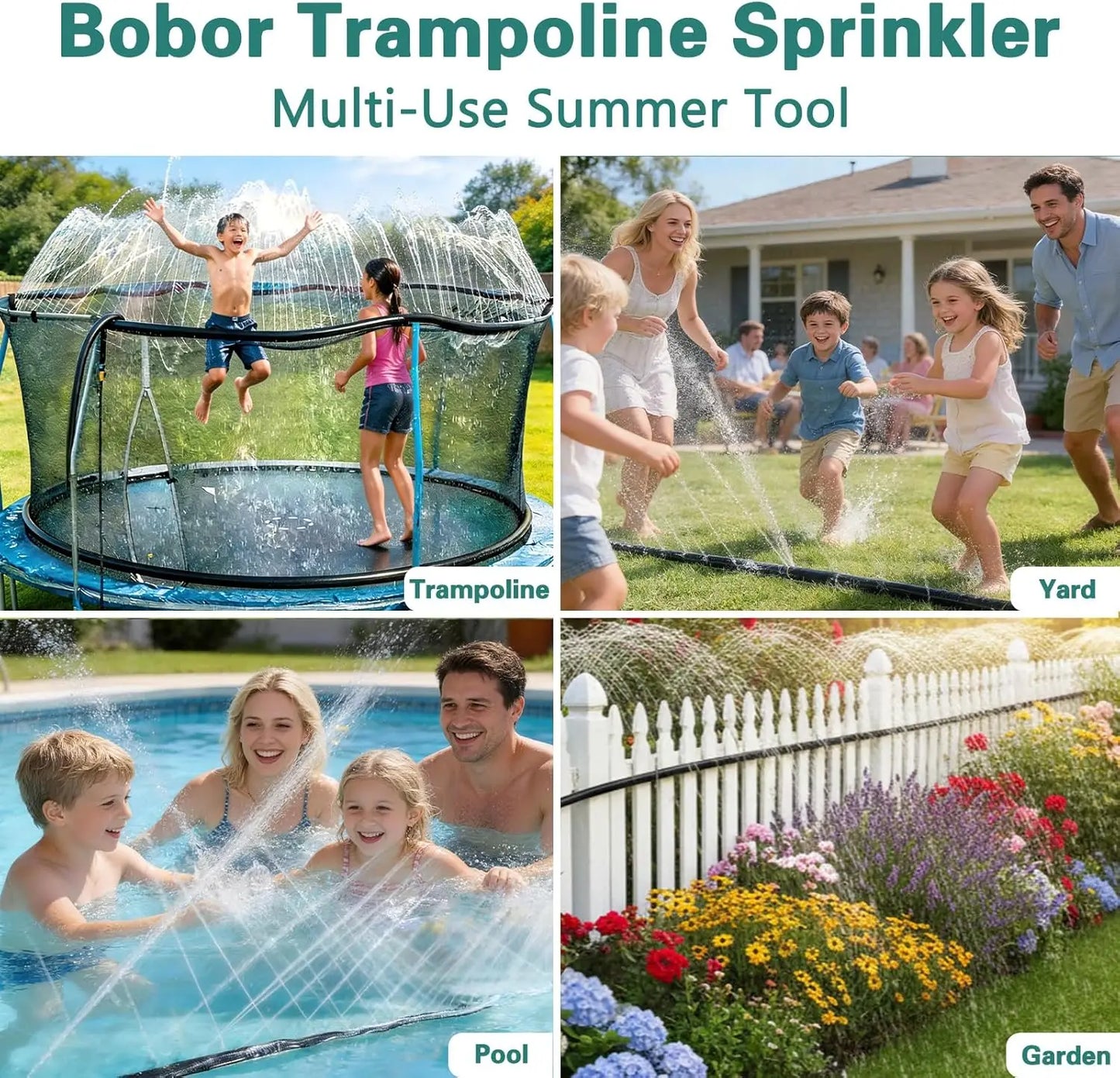 Trampoline Sprinkler For Kids Outdoor Water Toy Backyard Fun