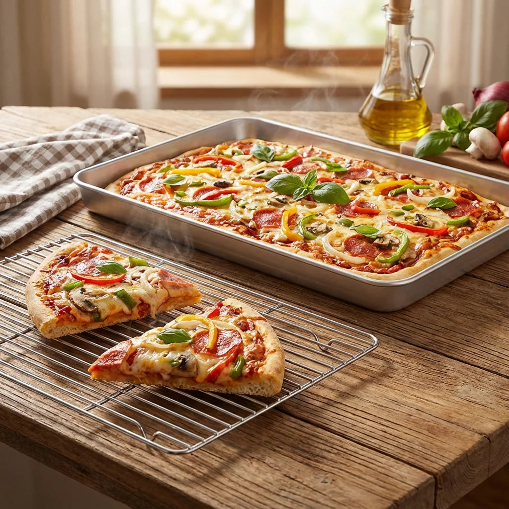 Stainless Steel Square Perforated Baking Tray Oven Safe