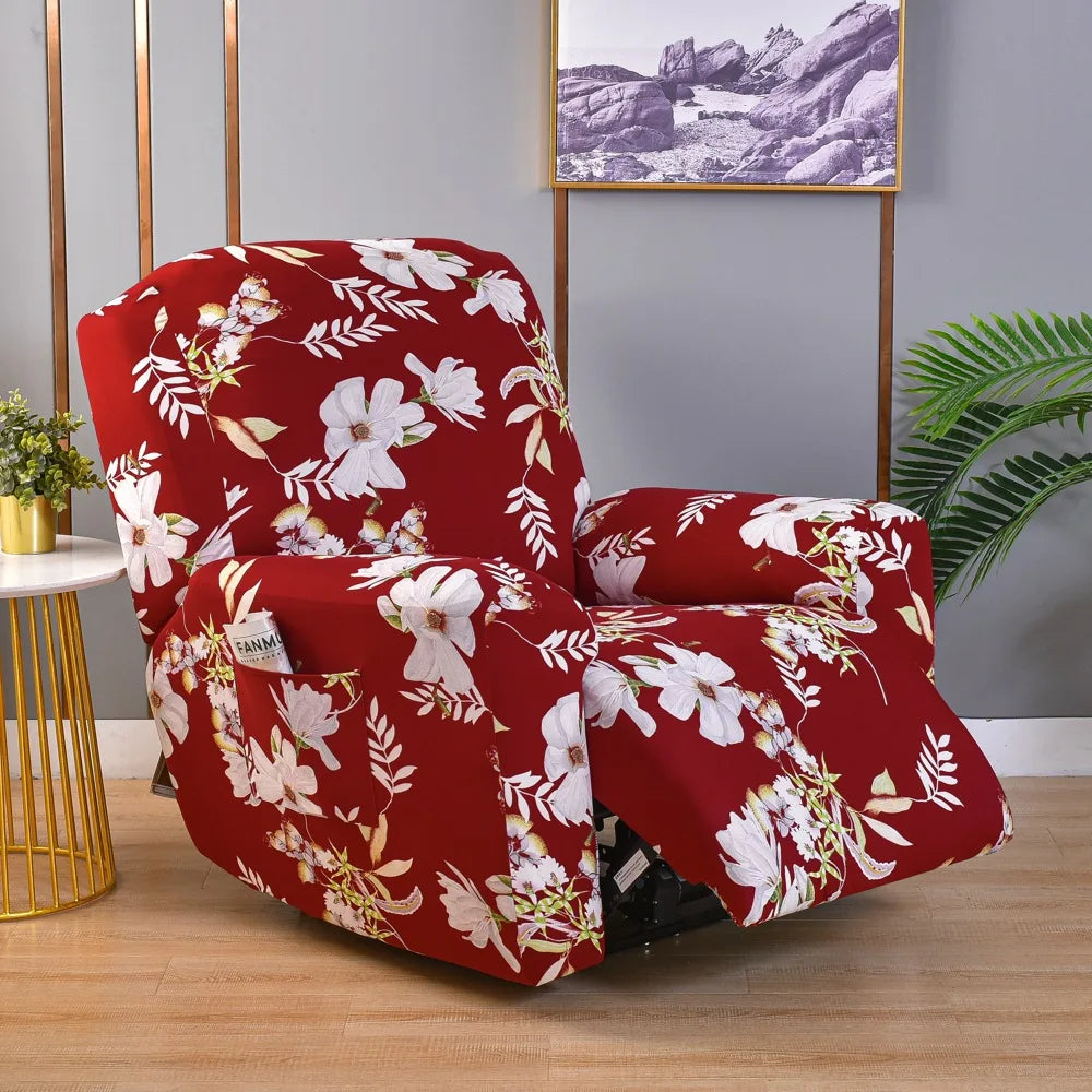 All-Inclusive Recliner Slipcover With Pockets 4-Piece