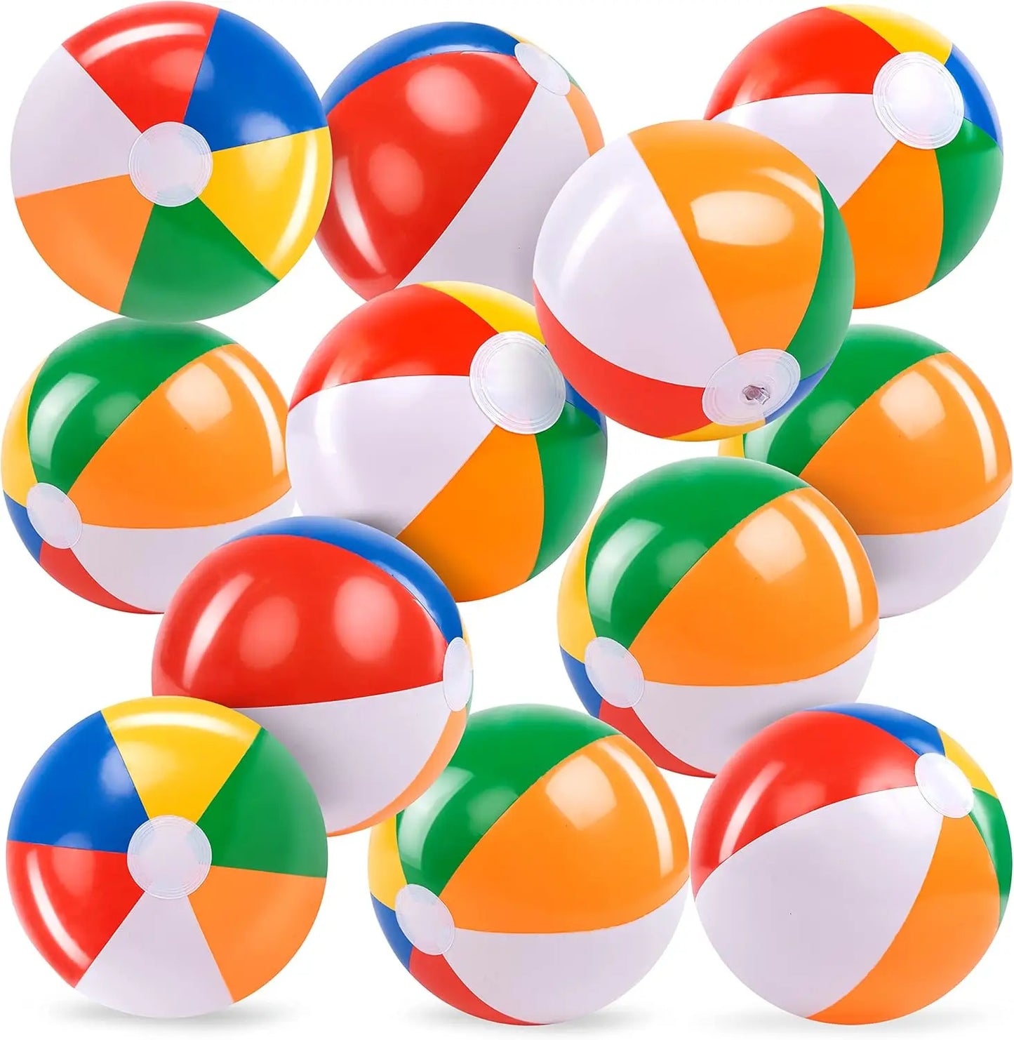 Joyfy Rainbow Beach Balls 12 Pack Inflatable Pool Toys Set