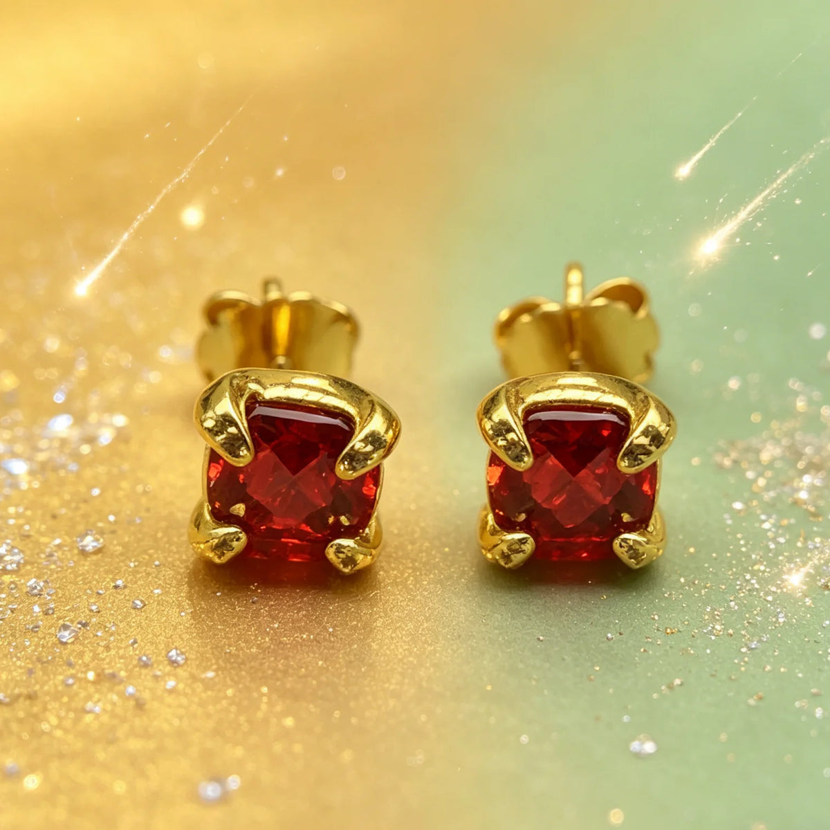 Women Zircon Stud Earrings Fine Geometric Design Elegant Stylish Jewelry