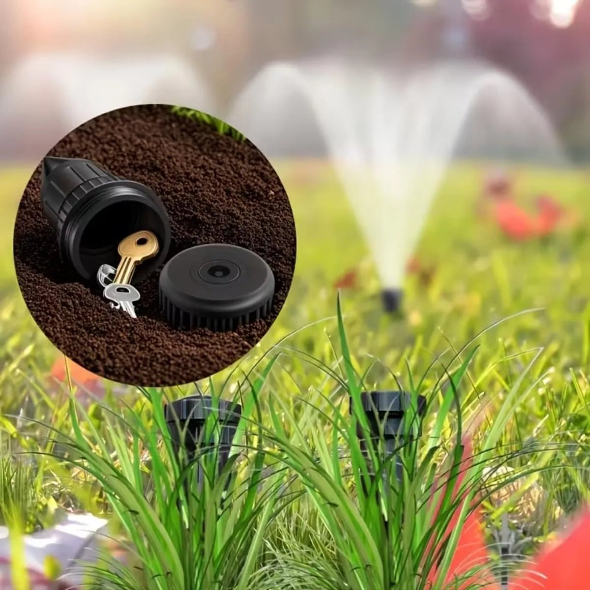 Hide A Key Sprinkler Head Realistic Outdoor Waterproof Key Safe