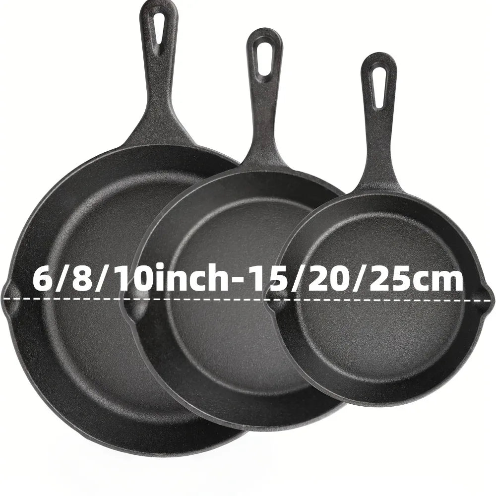 AEDG 3 Piece Cast Iron Skillet Set
