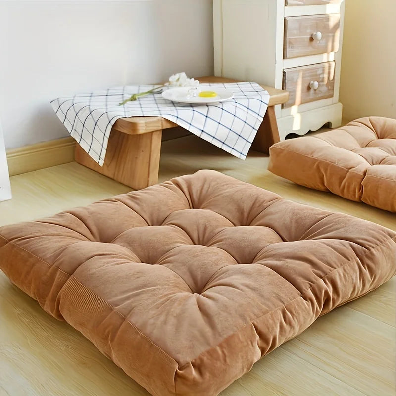 DIAMRI Corduroy Floor Cushion Thick Plush Yoga Meditation Pillow