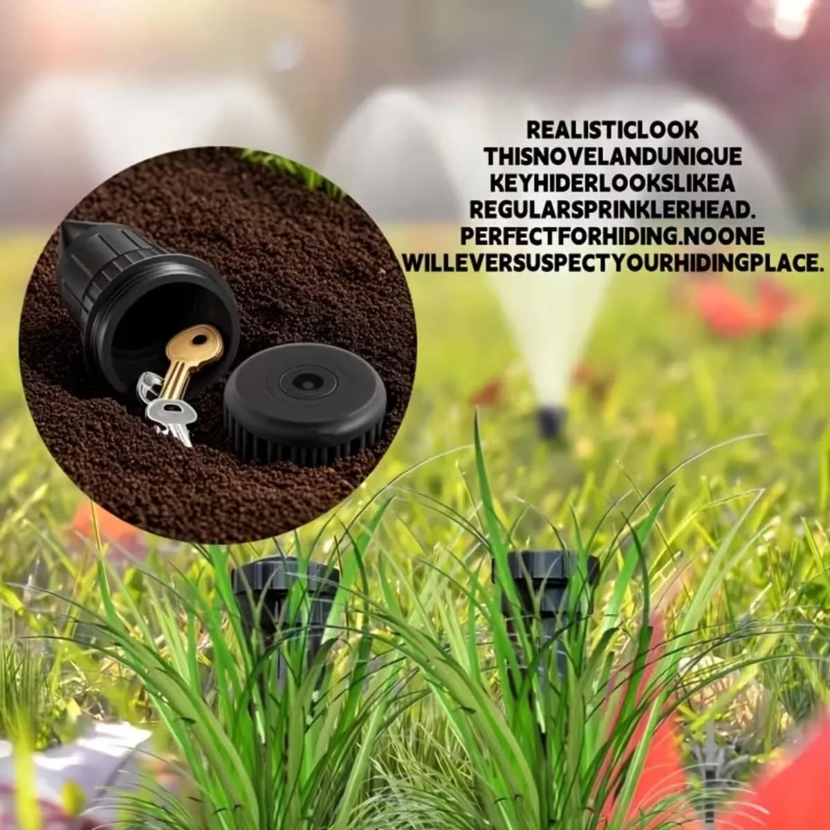 Hide A Key Sprinkler Head Realistic Outdoor Waterproof Key Safe