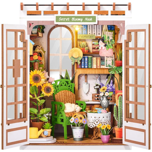 Rolife Secret Bloomy Nook DIY Book Kit Wooden Dollhouse