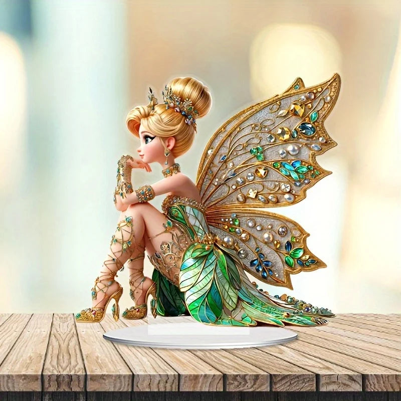Flower Fairy Elf Acrylic Ornament For Bedroom Living Room Decor
