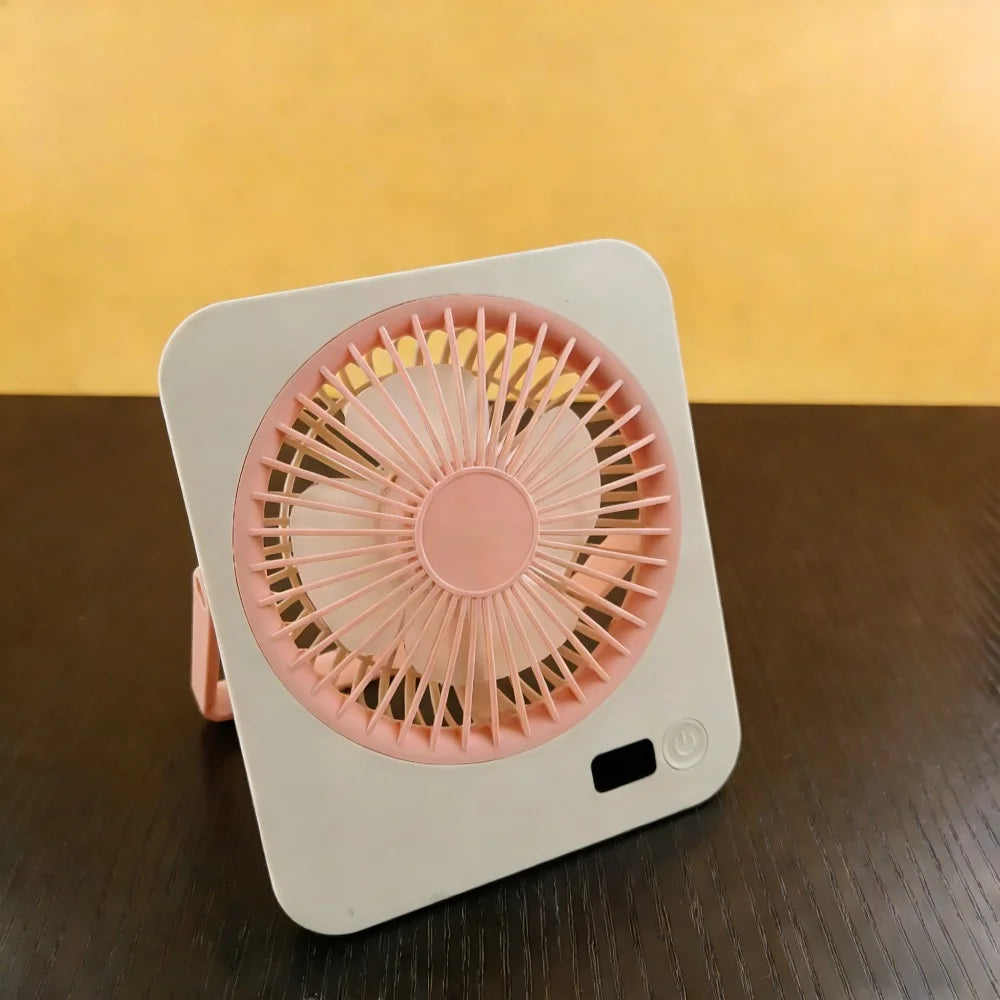 Rechargeable USB Mini Desktop Fan With Foldable Handle And 5 Speed Ultra Quiet