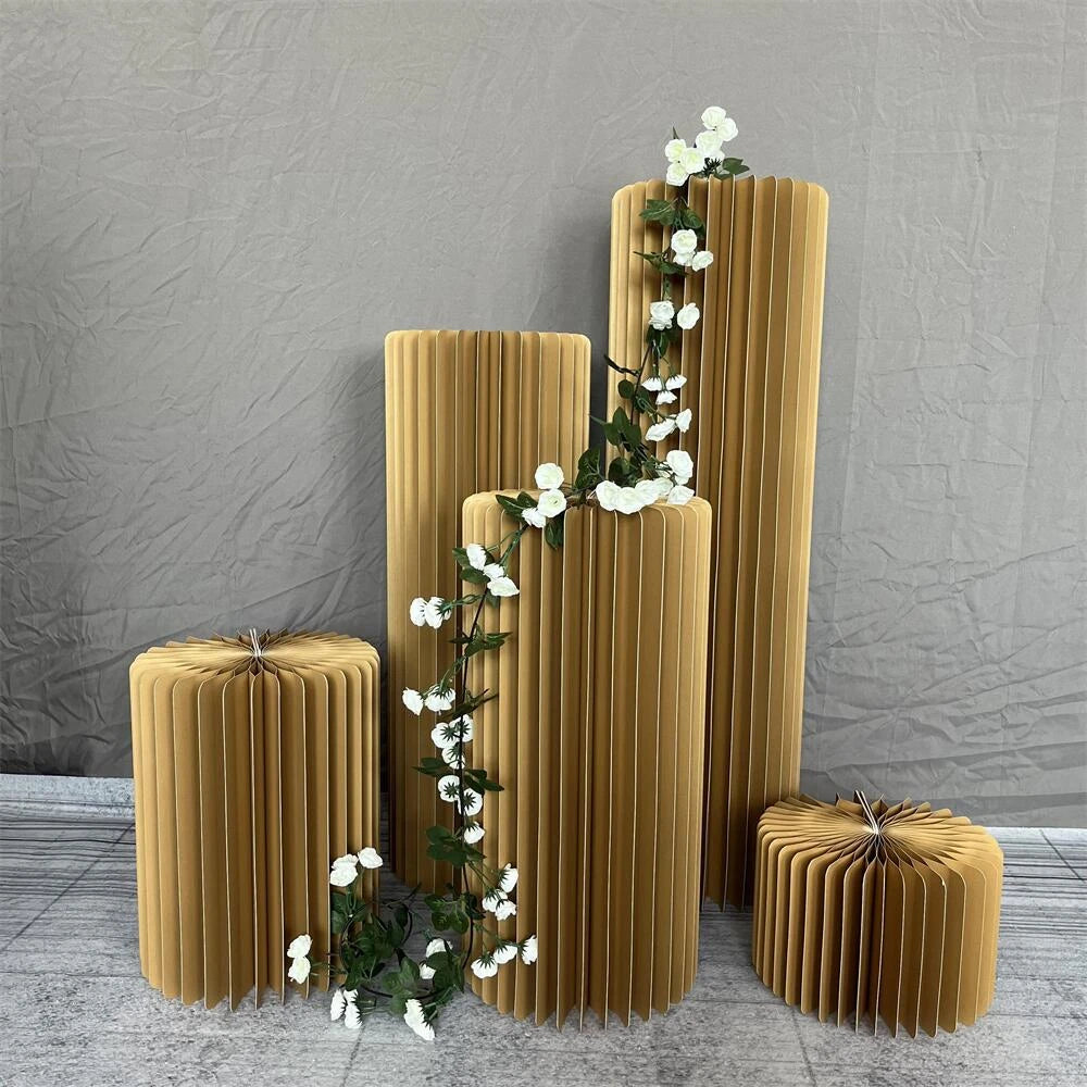 Cylindrical Paper Folding Wedding Flower Ornament Origami Decor For Shop Window