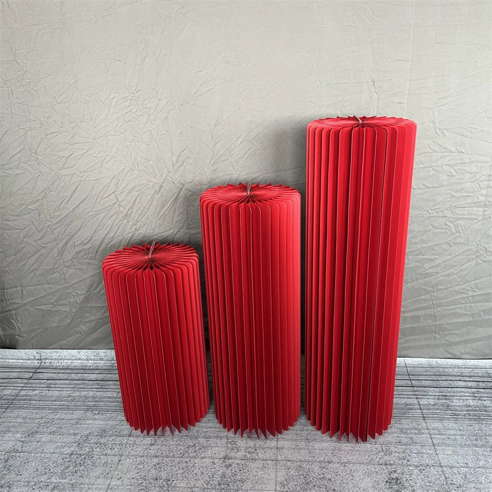 Cylindrical Paper Folding Wedding Flower Ornament Origami Decor For Shop Window