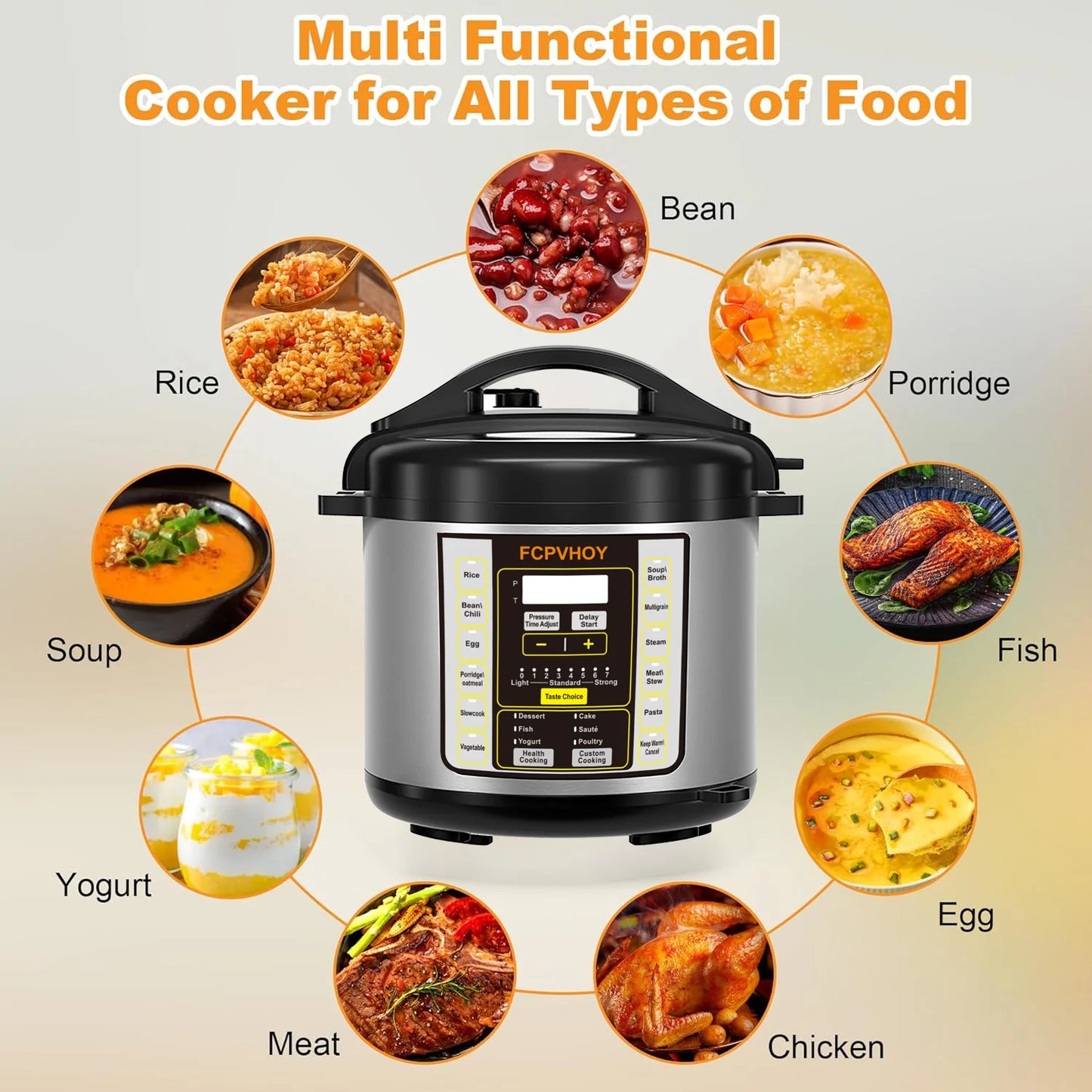 Electric Pressure Cooker 9-in-1 Instant Multi Cooker Stainless Steel 304