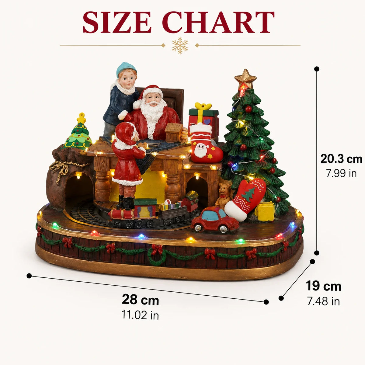 Spinning Train Music Ornament Festive Christmas Desktop Decor