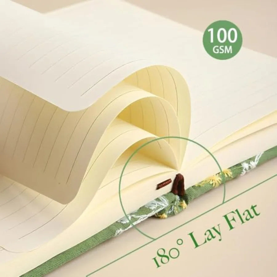 Embroidered Pocket Notebook for Women Hardcover 264 Pages