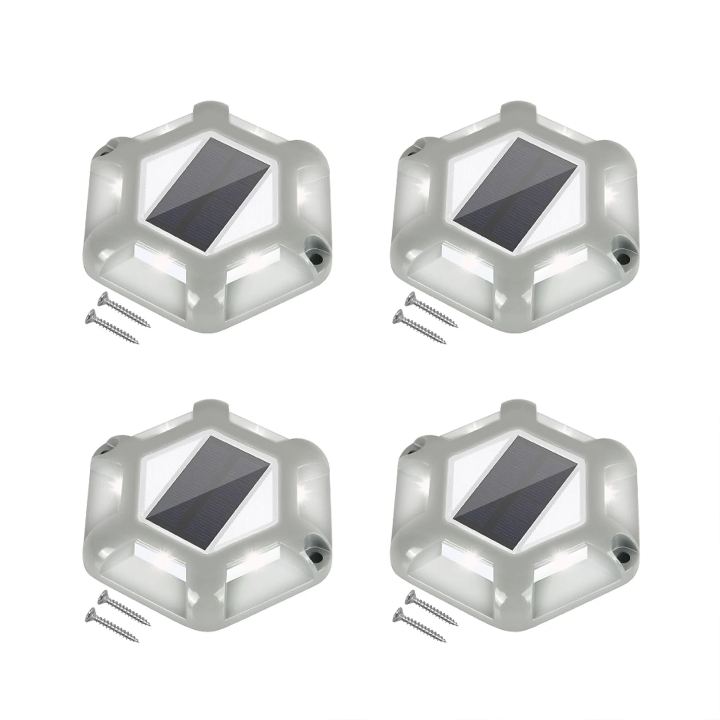 T-SUNRISE 4 Pack Solar Driveway Lights Outdoor Aluminum IP65