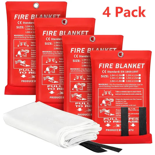 Emergency Fire Blanket 4 Pack Fiberglass Heat Resistant Kitchen Safety