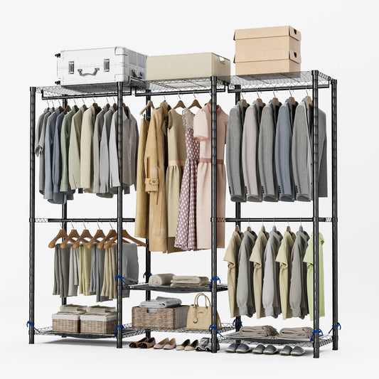 Freestanding Clothes Rack Organizer for Wardrobe Storage