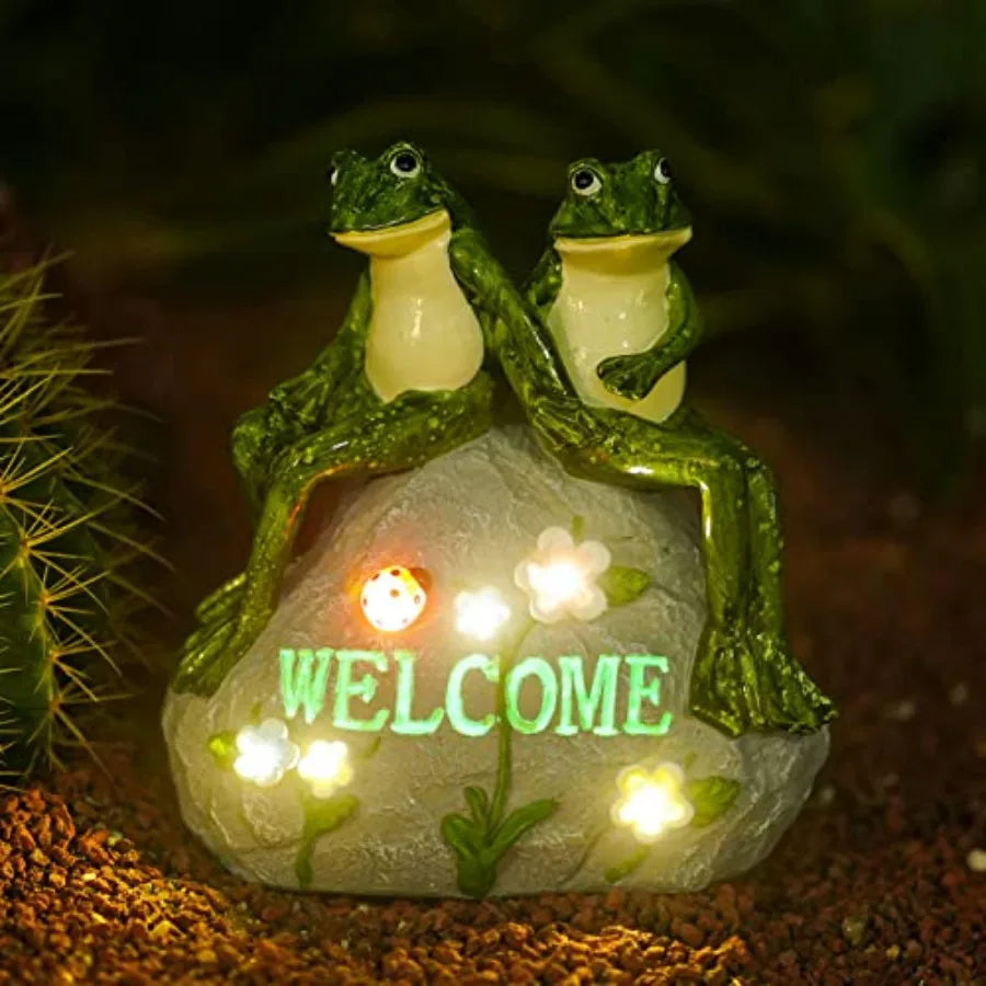 Solar Turtle Garden Statue With Succulent And 7 LED Lights
