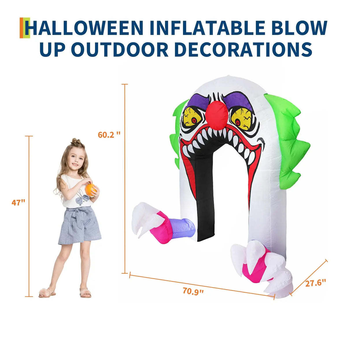 GAOMON Halloween Inflatable Clown Arch With LED Lights