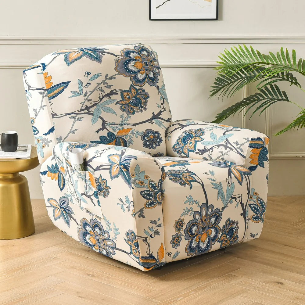All-Inclusive Recliner Slipcover With Pockets 4-Piece