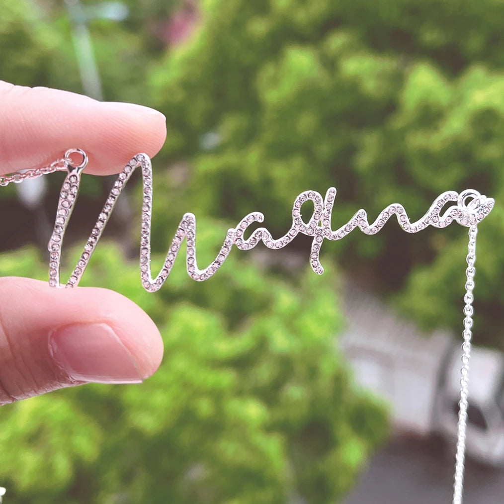 Duoying Zirconia Initials Name Necklace With Crystal Pendant