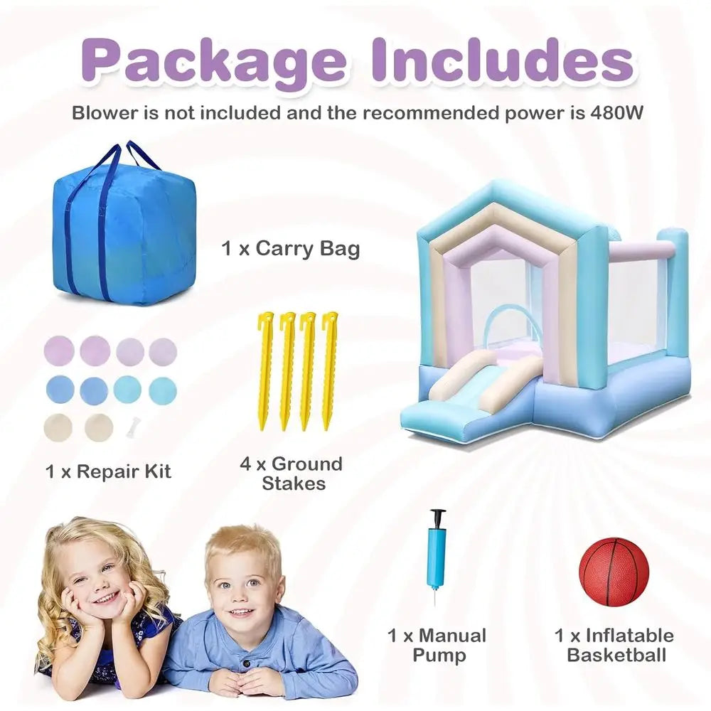 OLOEY Bounce House Toddler Play Area With Slide And Jump