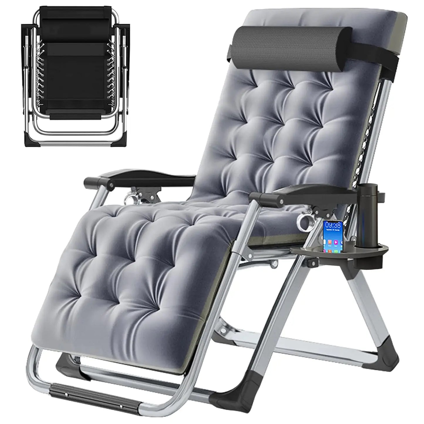 Zero Gravity Outdoor Folding Lounge Chair Premium Recliner Patio Chair