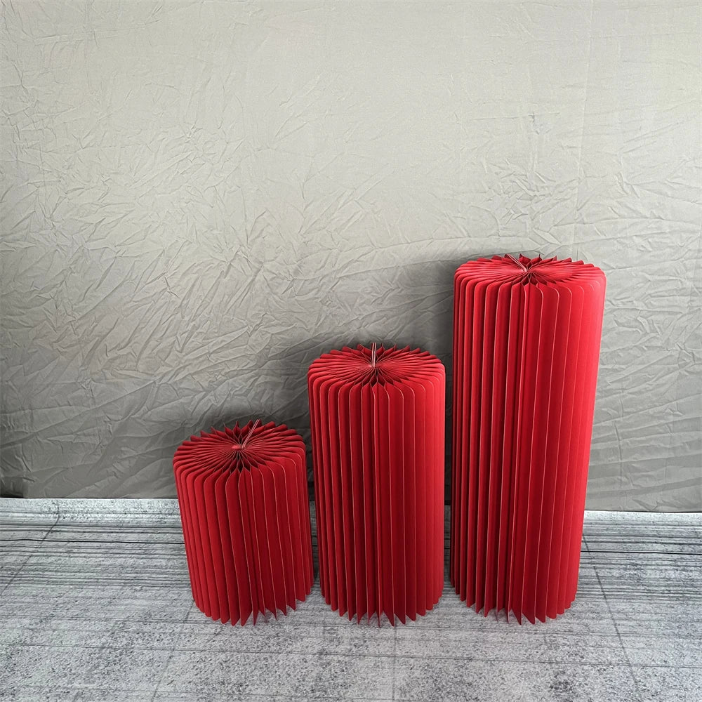 Cylindrical Paper Folding Wedding Flower Ornament Origami Decor For Shop Window