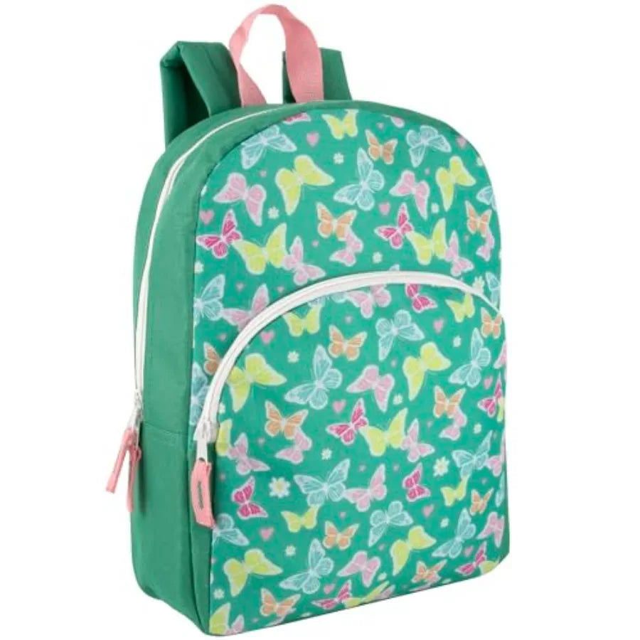 Unisex Nylon School Backpack With Adjustable Padded Straps
