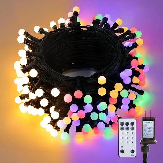 Bhony Christmas String Lights With Remote Timer Indoor Outdoor Decor