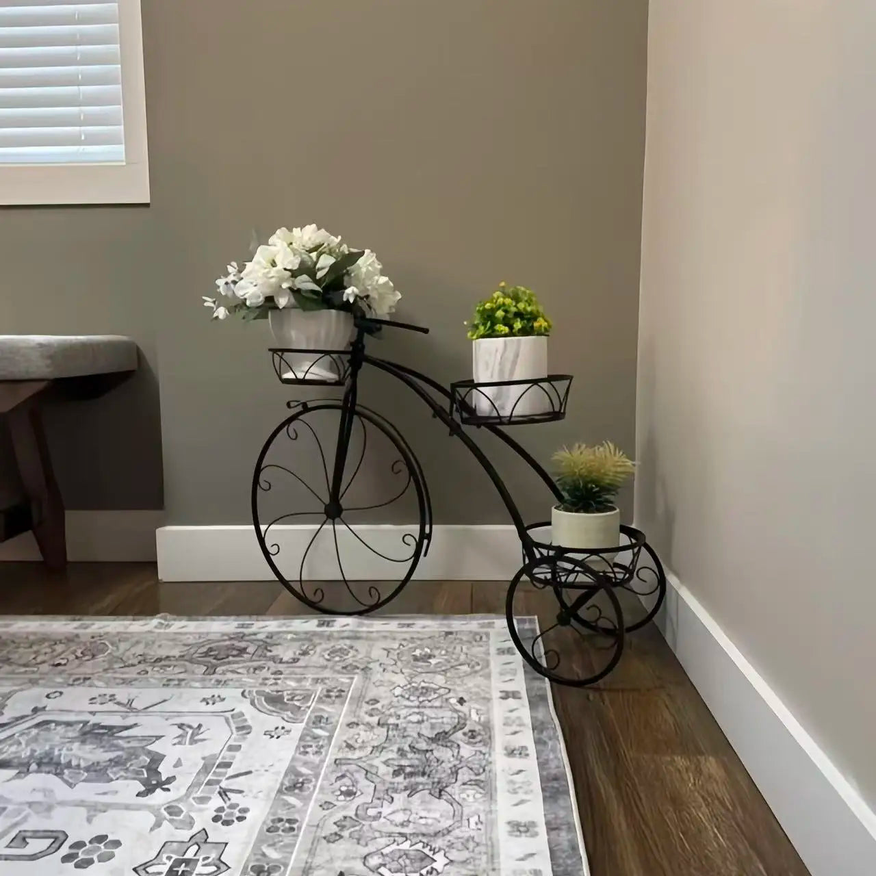 Wisfor Indoor 3 Tier Iron Garden Plant Stand Bicycle Shape