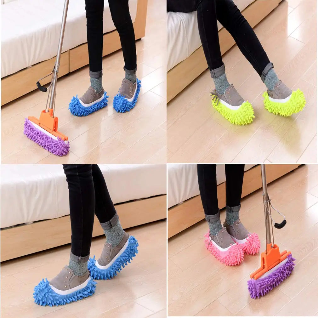 5 Pairs Microfiber Mop Slippers For Reusable Floor Cleaning
