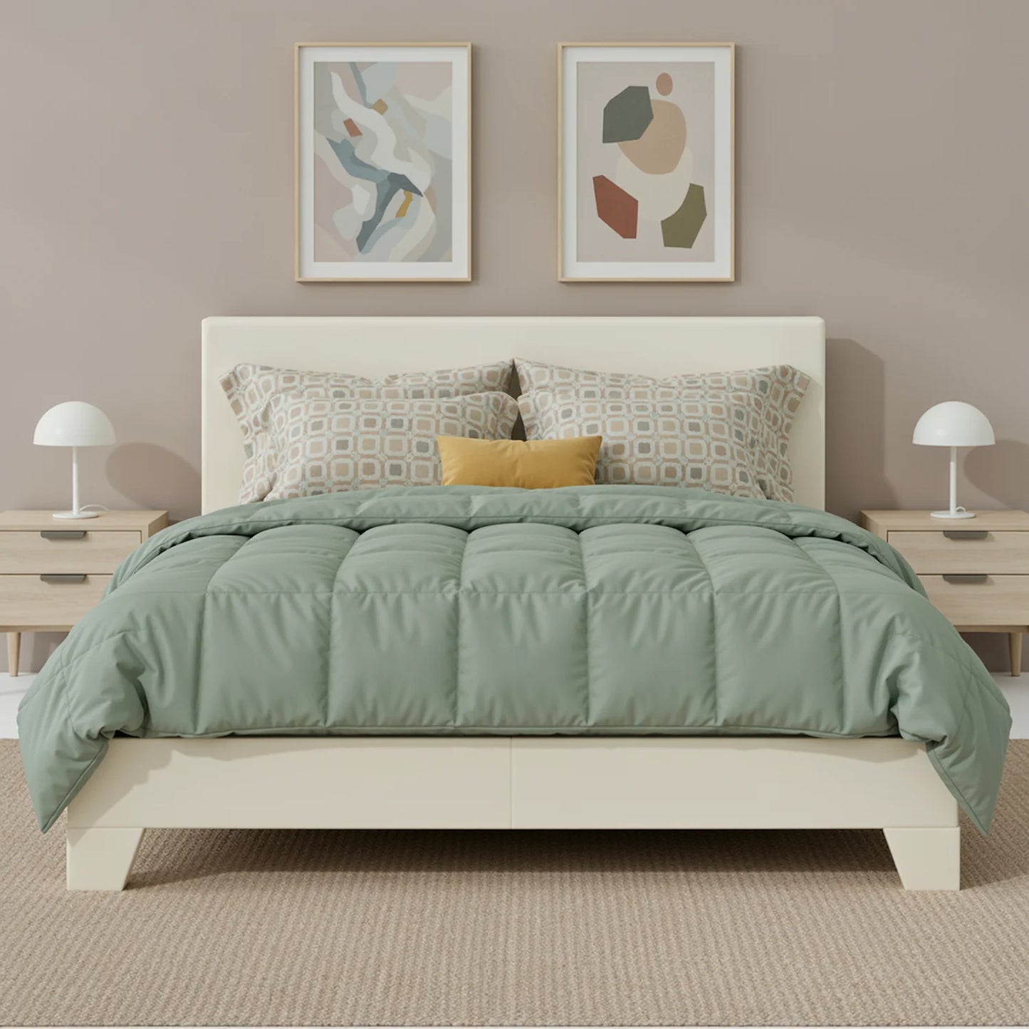 HOOMIC Upholstered Bed Frame with Adjustable Headboard and Quiet Support