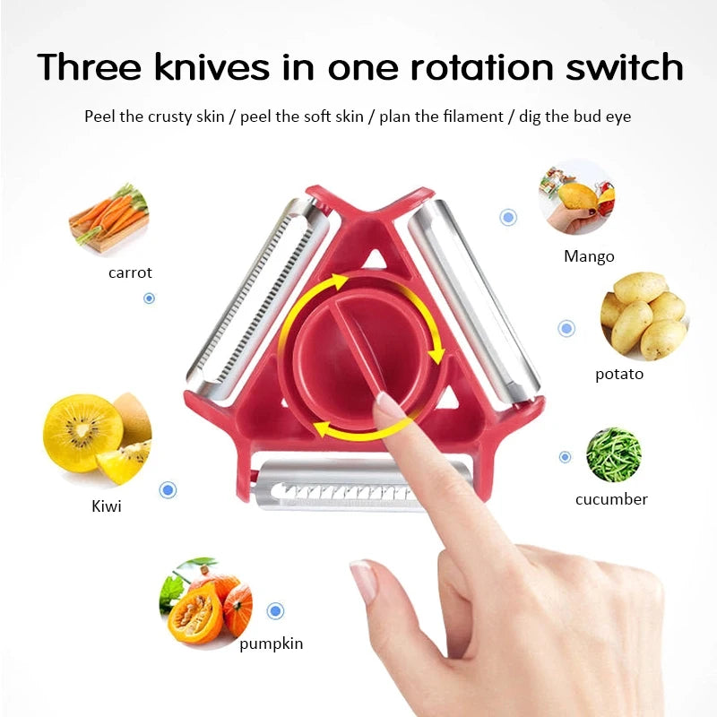 YOCITY 3in1 Magic Trio Peeler Slicer Shredder Julienne Cutter