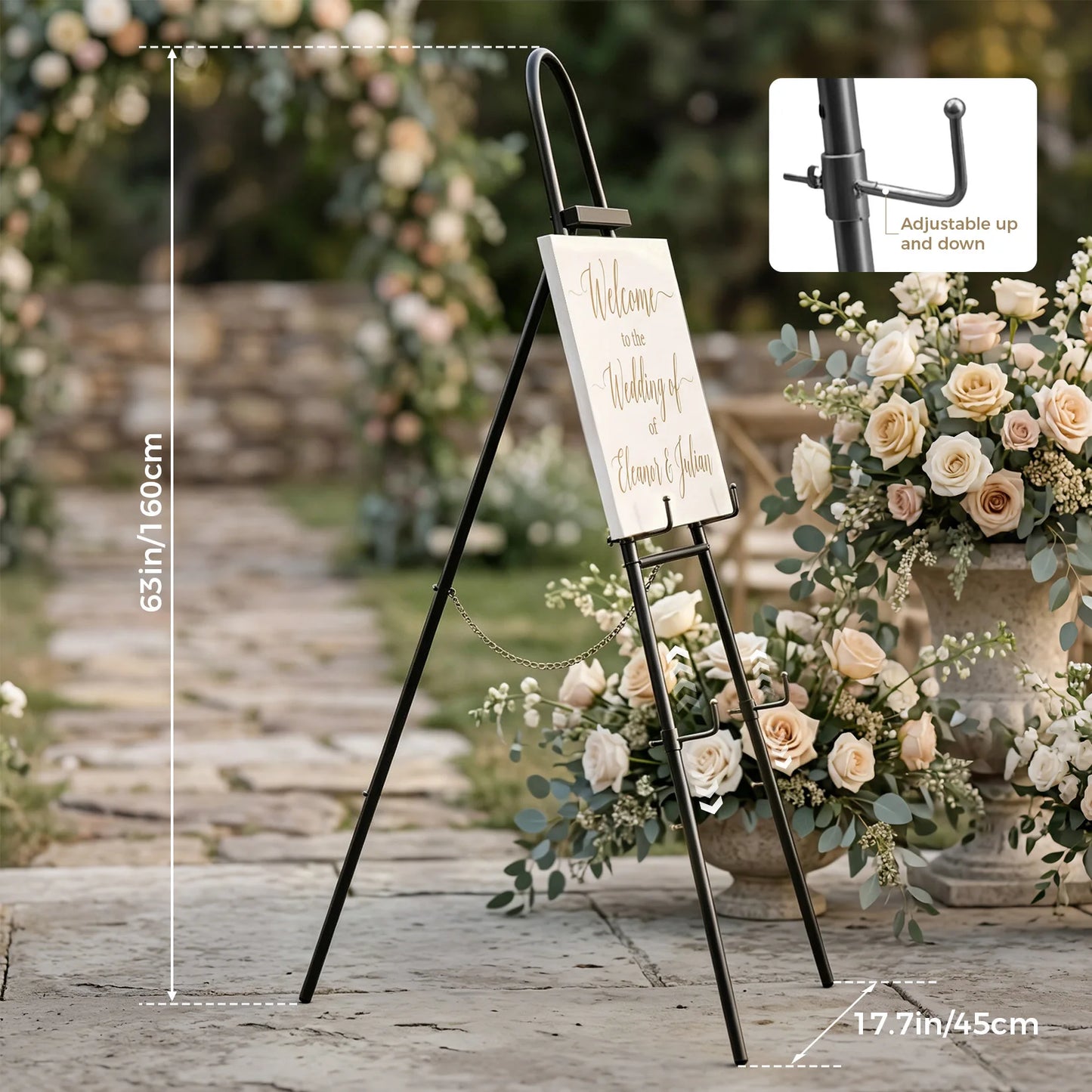 Adjustable Metal Easel Stand Collapsible Tripod Display For Signs Posters