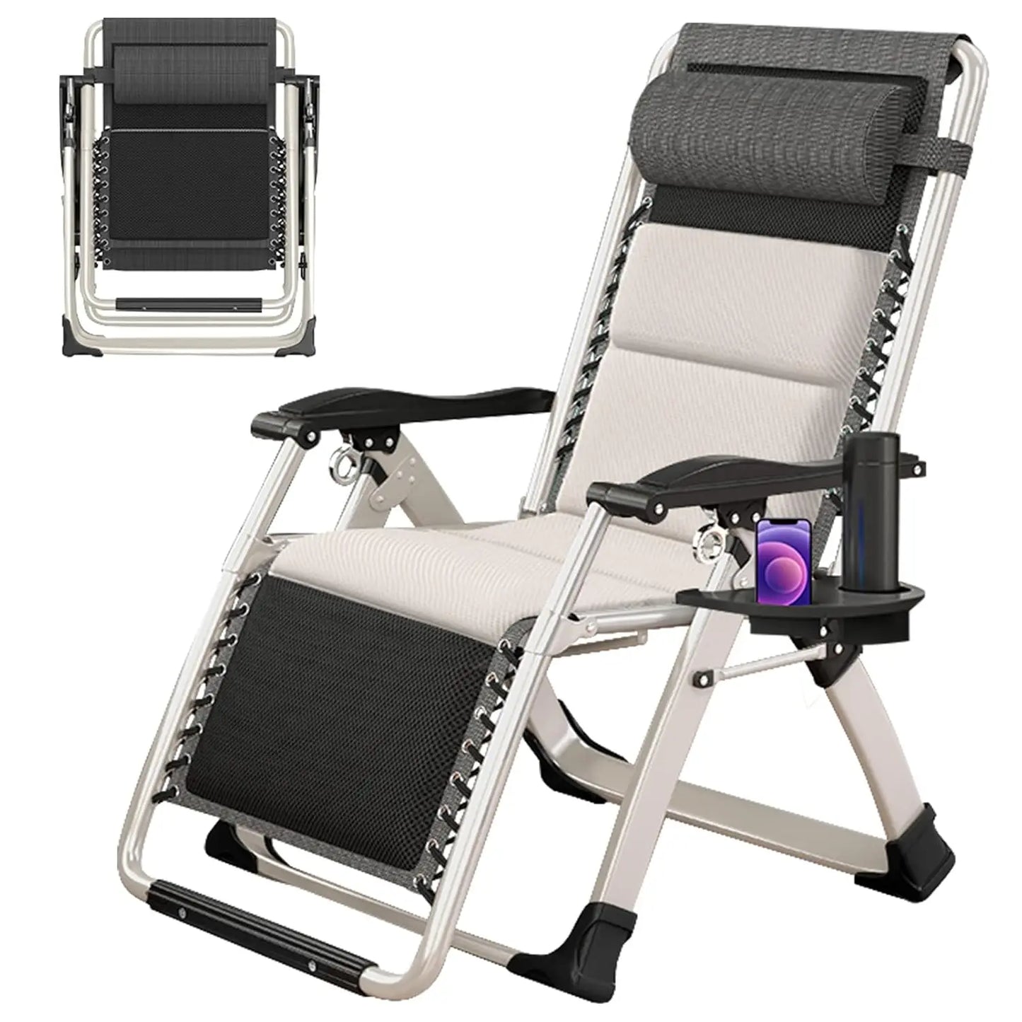 Zero Gravity Outdoor Folding Lounge Chair Premium Recliner Patio Chair