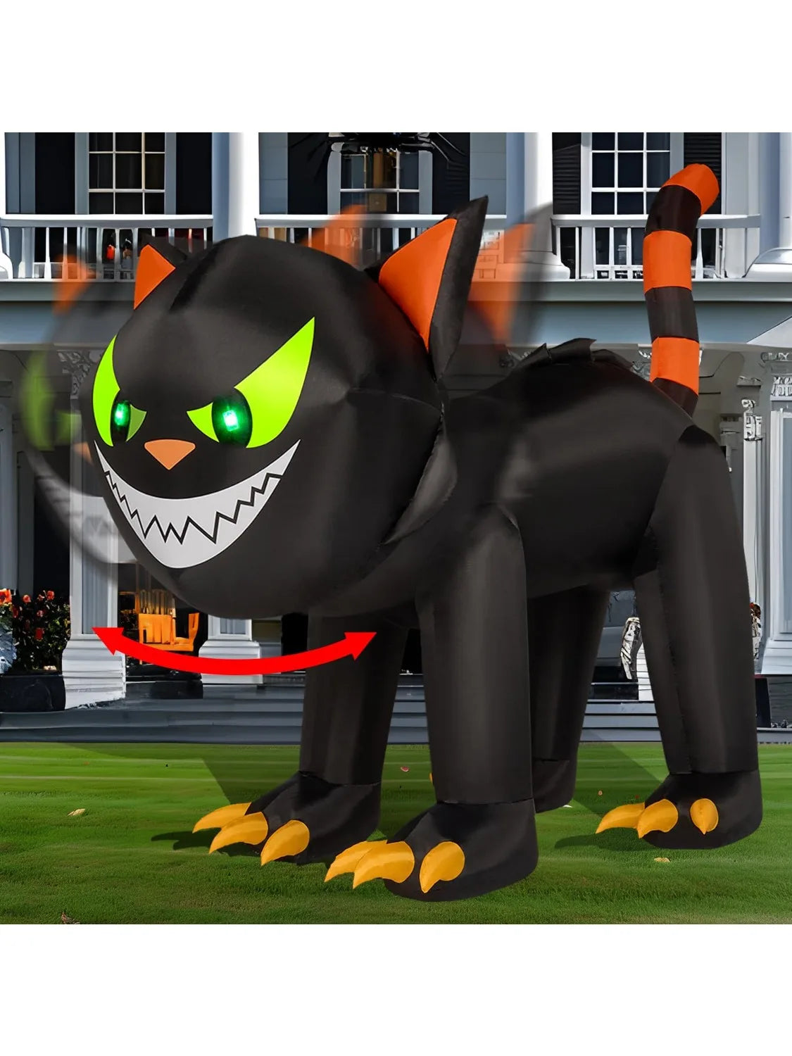 Joyfy Halloween Inflatable Crawling Cat Outdoor Yard Lighted Decoration