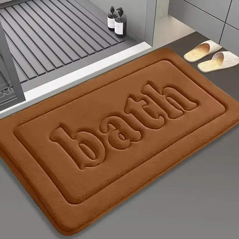 Anti Slip Bathroom Floor Mat Water Absorbing Soft Bath Rug