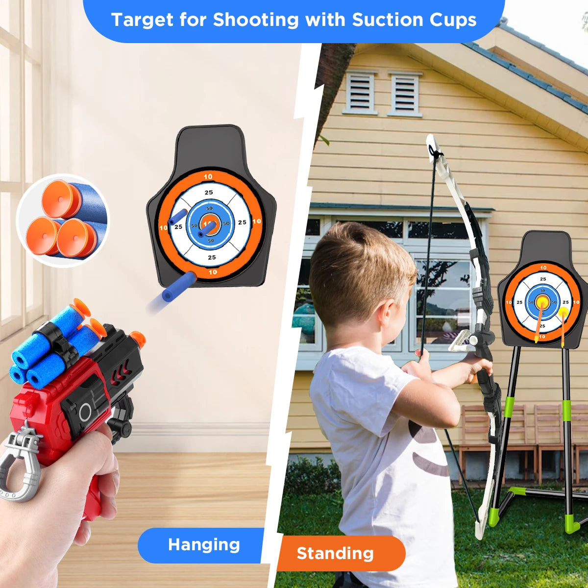 VATOS Bow Arrow Toy Set For Kids Archery Night Light